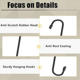 Dpyrrhic 6 Pack 14 Inch Black Extra Matel Heavy Duty Hook for Hanging Plants,Large S Hooks for Hang Brsket,Bird House,Clothes,Kitchenware,Garden,Patio
