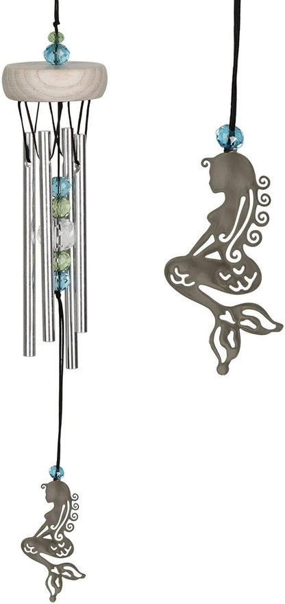 Woodstock Chimes Signature Collection, Woodstock Chime Fantasy, Mermaid 10'' Décor Designs - Small Chimes Wind Chimes for Outdoor, Patio, Home or Garden Décor (WCFM)