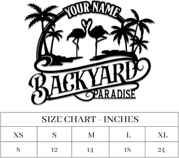 MeMate Personalized Outdoor Sign - Flamingo House Metal Sign for Porch Deck Backyard Patio Pool - Perfect Housewarming Gift