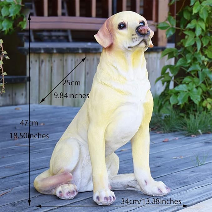 Garden Statue Animal Sculpture Outdoor Decor Gift Outdoor Statues Courtyard Resin Decoration Outdoor Garden Simulation Animal Statue Living Room Corridor Dog Sculpture(34 * 25 * 47cm)