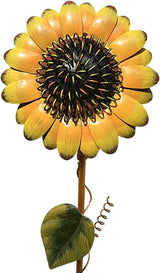 Metal Sunflower Garden Stakes Flower Yard Art Planter Stake Party Lawn Pathway Walkway Patio Decor Yard Sign Indoor Outdoor Decoration (22.5")