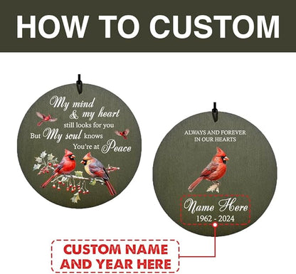 Personalized Sympathy Wind Chime, Memorial Gifts Wind Chimes for Loss of Loved One, Commemorative Sympathy Bereavement Gifts for Condolences/Funeral, Product in USA