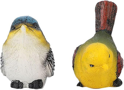 POCREATION Resin Birds Animal Figurine Decoration, 4 Pieces, Lawn Garden Ornaments for Home Courtyard Decor