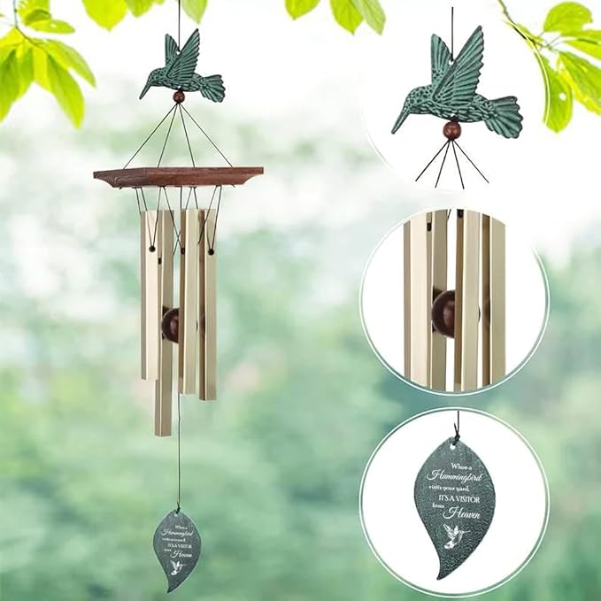 ASTARIN Memorial Custom Wind Chimes for Loss of Loved One, Wind Chimes for Patio Yard Decor, 24'' (Condolences-1)