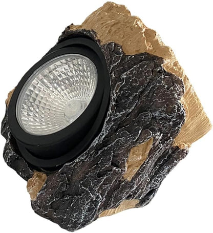 SHINEOFI Solar Walkway Lights and Solar Garden Lights Stump Shape Resin Landscape Lighting for Outdoor Patio Yard Décor Lawn Decorations