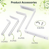 VIVIKEN Adjustable Planter Box Bracket, Flower Box Holder Brackets for Deck Railing, Window Box Hanging Brackets for Patio Garden Fence Pergola Balcony Supporting Heavy Planters-4 Pack