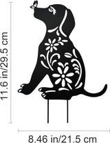 MrMrKura Metal Dog Stakes Garden Decor Stakes Black Dog Silhouette Statue for Outside Metal Dog Decorative Ornaments for Outdoor Garden Home Patio Yard Decor (1 Dog)