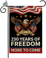 CANTENDO 250 Years USA Flag Double Sided Flax 250th Anniversary US Patriotic Eagle Design Flag Theme 1776-2026 Commemorative Outdoor Yard Decorative Flags Banner(12"x 18"）