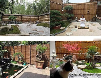 Handmade Bamboo Fountain Water Feature, Indoor/Outdoor Pond Decor with Pump, Garden Decoration
