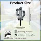 WADORN Cactus Metal Decorative Garden Stakes, Tropical Plant Silhouette Metal Outdoor Statues Funny Garden Ornament Gifts Black Yard Art Decoration for Outdoor Backyard Patio Lawn Walkways