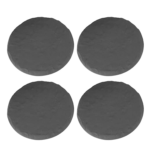 Outdoor Stepping Stones Garden Pathway Stones Landscape Stones 15.71in Round Polypropylene Resin with 6 Ground Stakes for Lawn Decor Walkway (Grey)