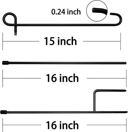 HOOSUN Garden Flag Stand,Premium Garden Flag Holder Pole Metal Powder-Coated Weather-Proof Paint with Graden Flag Clip and Spring Stoppers Without Flag Garden Decorations