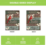 AVOIN colorlife Cardinal Memorial Garden Flag 12x18 Inch Double Sided Outside, Always Loved Never Forgotten Memorial Day Gravesite Saying Yard Outdoor Decoration