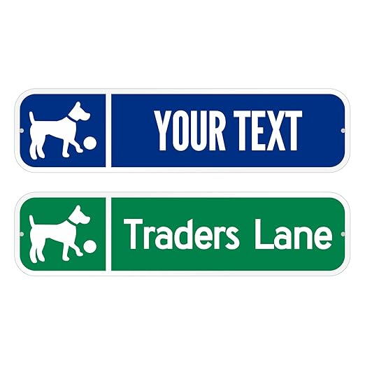 SmartSign Customize Your Own Blue Street Sign with Dog Symbol | 6" x 24" 3M EG Reflective Aluminum