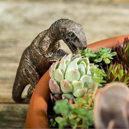 Dinosaur Flower Pot Hugger Figurines, Dinosaur Statue Planter Decor for Garden Yard Fence Balcony Home Plant Decoration Gifts
