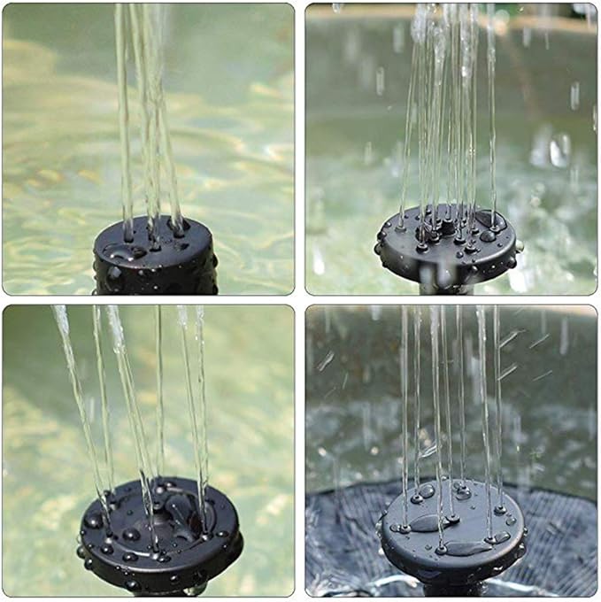 Solar Bird Bath Fountain Pump with 3 Nozzles Floating Water Feature for Garden Pond Pool Fish Tank Outdoor Solar-Powered Spray Pump