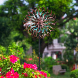 VEWOGARDEN 19" Dia Large Wind Spinner Outdoor with 6 Blades, Metal Kinetic Wind Sculptures & Spinners for Yard, Garden, Lawn Decorations