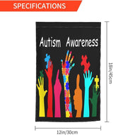 Autism Awareness Garden Flag Outdoor 12 X 18 Inch Gifts Floral Mini Yard House Flags Double-Sided Farmhouse Sign For Home Garden Decoration