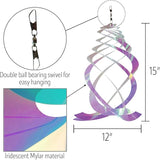 In the Breeze 9161 — Iridescent Crystal Spinner — Suncatcher Wind Spinner for Yards and Gardens, Humane Animal Deterrent…