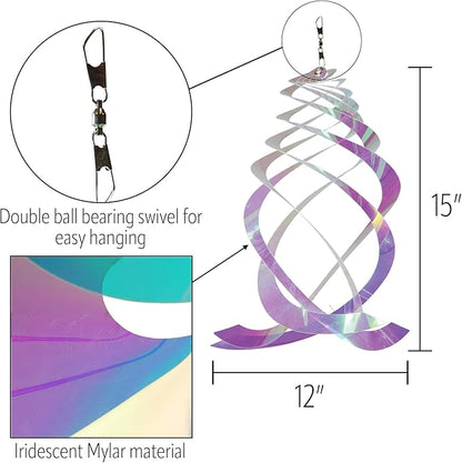 In the Breeze 9161 — Iridescent Crystal Spinner — Suncatcher Wind Spinner for Yards and Gardens, Humane Animal Deterrent…