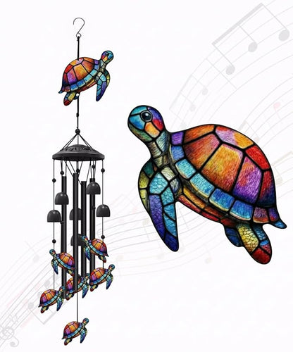 35.4" Sea Turtle Wind Chimes for Outside, Metal Windchimes, Sea Turtle Wind Chime Garden Decor, Mothers Day Birthday Memorial Gifts for Mom Grandma Wife, Durable Outdoors Decor