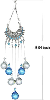 Crystal Peacock Suncatcher Stained Glass Beads Rainbow Maker Window Wall Hanging Prism Pendant Garden Outdoor Home Decor Ornaments