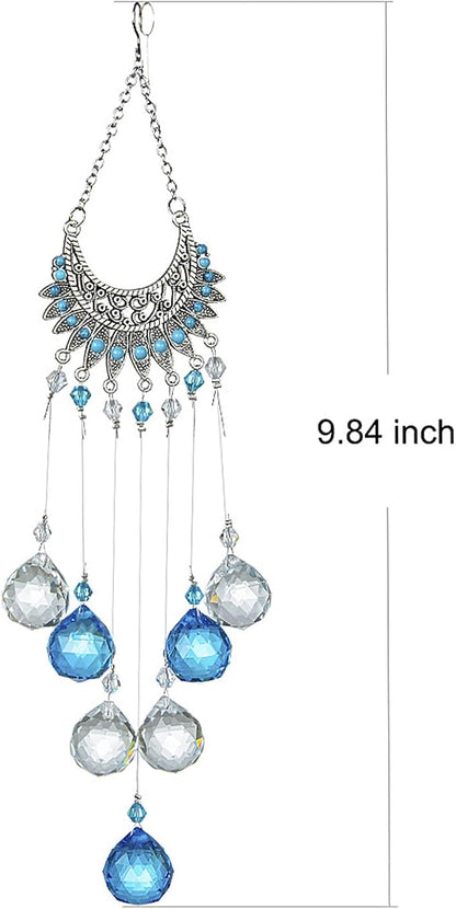 Crystal Peacock Suncatcher Stained Glass Beads Rainbow Maker Window Wall Hanging Prism Pendant Garden Outdoor Home Decor Ornaments