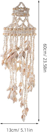 Kisangel 1Pc Seashell Conch Wind Chimes, Hanging Shell Wind Chime Creative Natural Pendant for Home Decor,Random Shape (White)