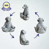 OLOMA Concrete Meditation Dog Statue Heavy Solid Stone Sculpture Weather Resistant Resin Coated Outdoor Indoor Yard Patio Accent Decor Feature Decorative Garden Accent Feature