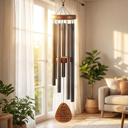 Memorial Wind Chimes, Bereavement Wooden Wind Chimes in Memory of Loss of Love One Sympathy Gifts for Outdoor Remembrance