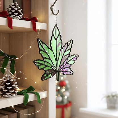 Leaf Handmade Resin Suncatchers, Artisan Boho Sun Catcher Stained Glass Effect Window Hanging Garden Decor, Gift for Mother's Day Mom Grandma Wife Women