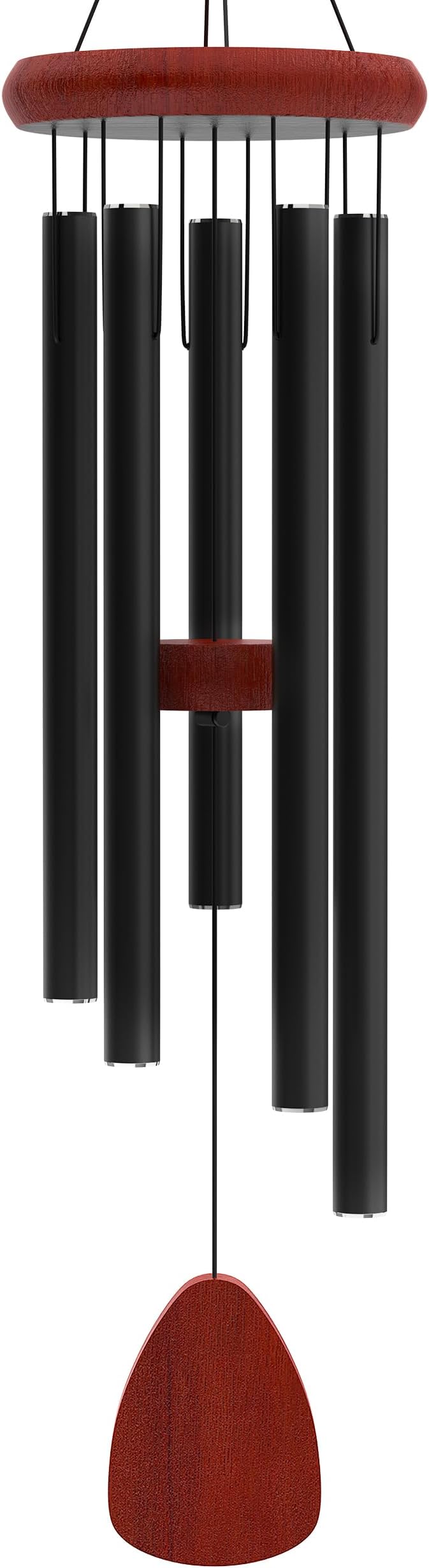 Wind Chimes for Outside - 37" Large Wind Chimes, Classic Black Aluminum Windchimes Outdoors, Zen Gift for Mom, Outdoor Garden Patio Decoration