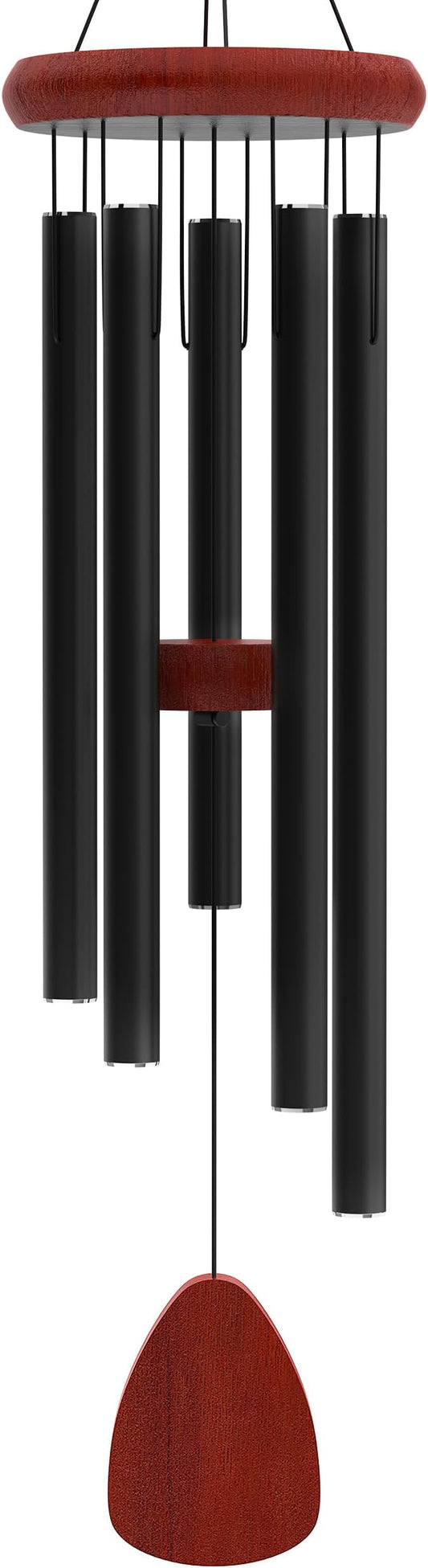 Wind Chimes for Outside - 37" Large Wind Chimes, Classic Black Aluminum Windchimes Outdoors, Zen Gift for Mom, Outdoor Garden Patio Decoration