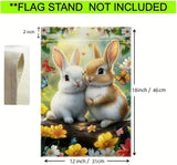 Spring Summer Flowers Butterfly Bunny Garden Flags for Outside 12x18 Double Sided, Small Burlap Seasonal Farmhouse Yard Flag Spring Decorations Outdoor Decor for Lawn Porch Patio Walkway