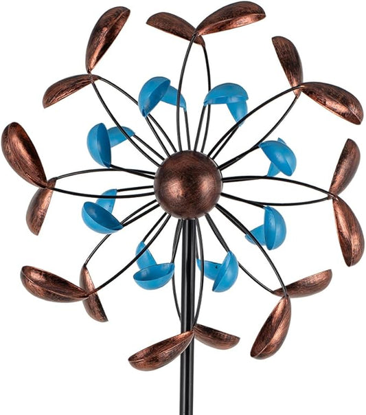 Wind Spinner Outdoor, Wind Sculpture Spinner with Metal Stake, Yard Art Decor for Patio, Lawn & Garden 13 * 57 inches
