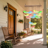 CUTHOLLOW Bird Glass Wind Chimes, 23" Stained Glass Chimes, Handmade Art Glass Windchimes for Outside, Garden, Patio, Balcony, Home, Yard, Best Gift for Xmas Birthday, Spring, Summer