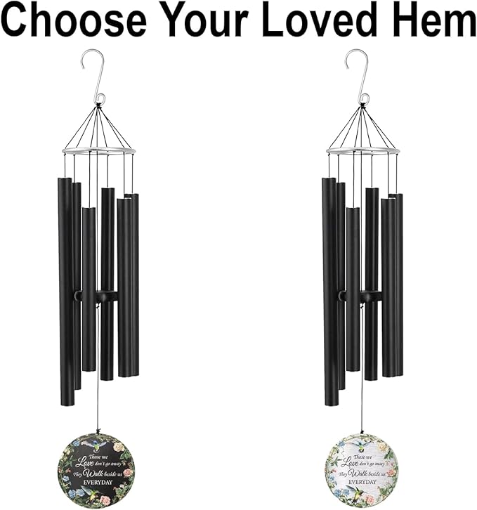 Personalized 30" Memorial Wind Chimes for Outside, Bereavement Gift in Remembrance of a Loved One, Sympathy Gift for Loss of Mother Father Husband, Garden Patio Decor
