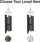 Personalized 30" Memorial Wind Chimes for Outside, Bereavement Gift in Remembrance of a Loved One, Sympathy Gift for Loss of Mother Father Husband, Garden Patio Decor