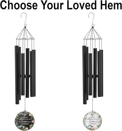 Personalized 30" Memorial Wind Chimes for Outside, Bereavement Gift in Remembrance of a Loved One, Sympathy Gift for Loss of Mother Father Husband, Garden Patio Decor