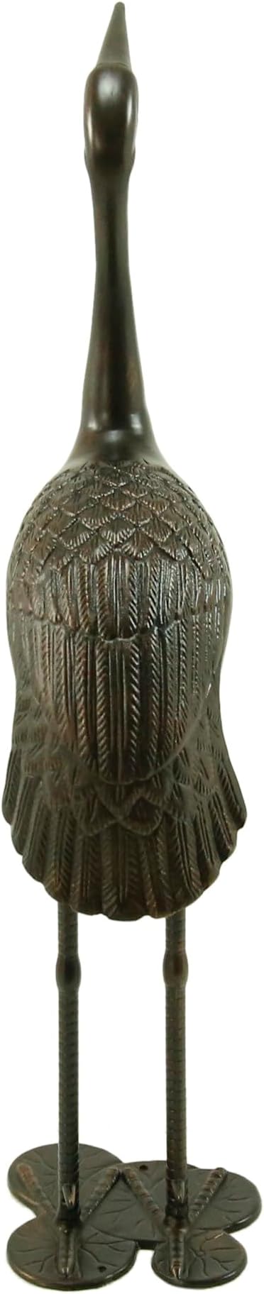 Polibi Sunny Outdoor 43" Crane Garden Statue, Cast Aluminum Yard Art Decor, Rust-Proof Metal Bird Sculpture, Shiny Copper Finish, No Assembly Patio Lawn Outdoor Decorations