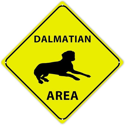 Caution Dalmatian Crossing XING Tin Sign Dalmatian Dog Area Warning Street Sign Dalmatian Novelty Caution Road Sign for Man Cave Yard Garage Porch 12x12in