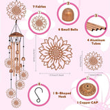 Large Aluminium Wind Chimes 33" Outdoor Deep Tone Memorial Wind Chimes with Sunflower Wind Catcher, Sympathy for Loss of Loved Mom Father,Metal Wind Chime for Garden Patio Balcony Home Decor