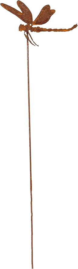 Dragonfly Garden Stake | Steel Construction with Real Rust Finish | Made in USA