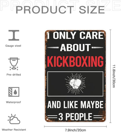 Patio Wall Decor 3 People Kickboxings Retro Signs Hunting Ground Retro Metal Wall Art For Home,Cafe,Office,Yard & More: Decorative Plaque With Inspirational Life Quotes 8X12inch