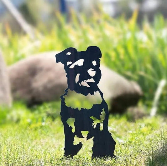 Dog Style Metal Puppy Silhouette Garden Statues French Bulldog/Doberman Pinscher Backyard Lawn Stakes, Festival Decorations & Yard Decor Iron Art (Ee)