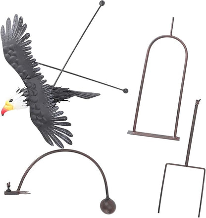 Bald Eagle Garden Ornament Balancing Bird Rocker Wind Sculpture Handcrafted for Outdoor Yard Decoration, Rushbomcgh2mrpkqi
