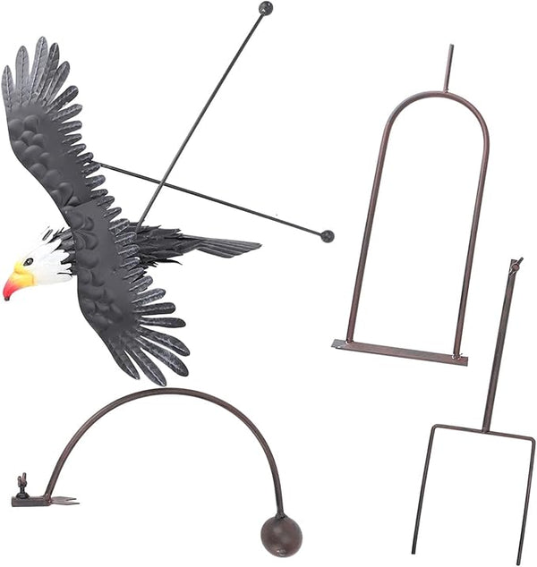 Bald Eagle Garden Ornament Balancing Bird Rocker Wind Sculpture Handcrafted for Outdoor Yard Decoration, Rushbomcgh2mrpkqi
