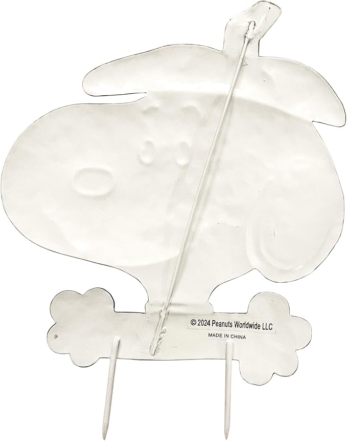 PRODUCTWORKS Peanuts Pumkin Press-in Icon Metal Stake Halloween Harvest Decor Porch Decorating Indoor Outdoor (Linus) (Snoopy Pumpkin Hat)