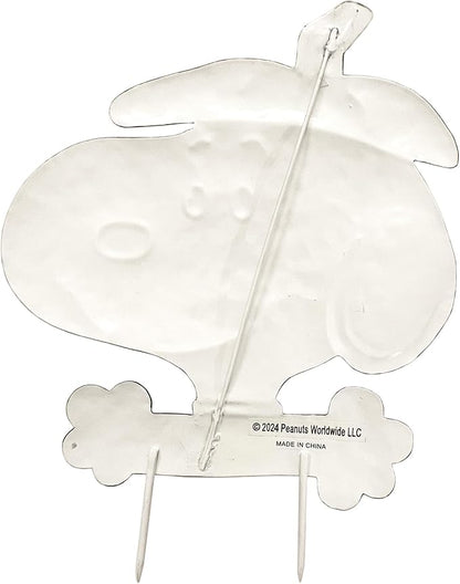 PRODUCTWORKS Peanuts Pumkin Press-in Icon Metal Stake Halloween Harvest Decor Porch Decorating Indoor Outdoor (Linus) (Snoopy Pumpkin Hat)