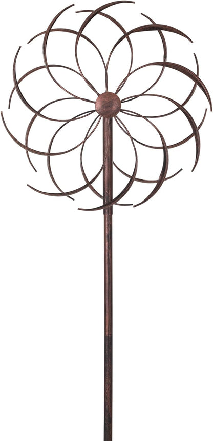 JAXPETY Metal Windmill, Outdoor Wind Spinner for Yard, Lawn and Garden, Bronze